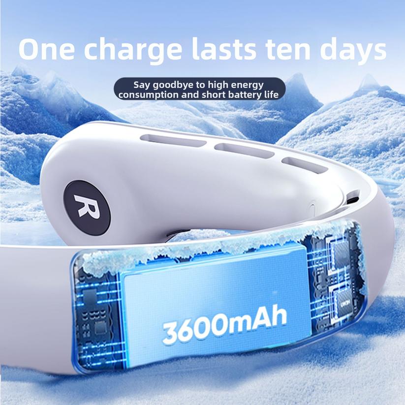 New Bladeless Fan, A Lazy Mute, Large Capacity Portable Digital Outdoor Fan That Can Be Hung Around The Neck