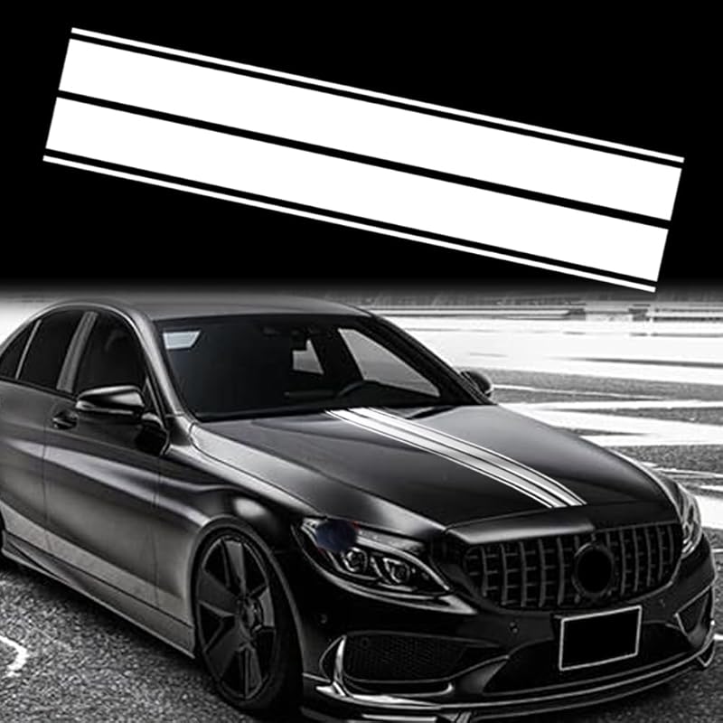 Car Hood Stripe Sticker Universal Auto Racing Stripes Body Side Decal Vinyl Stripe Sticker Accessories Modified Decoration For Car Vehicles (Red, 63