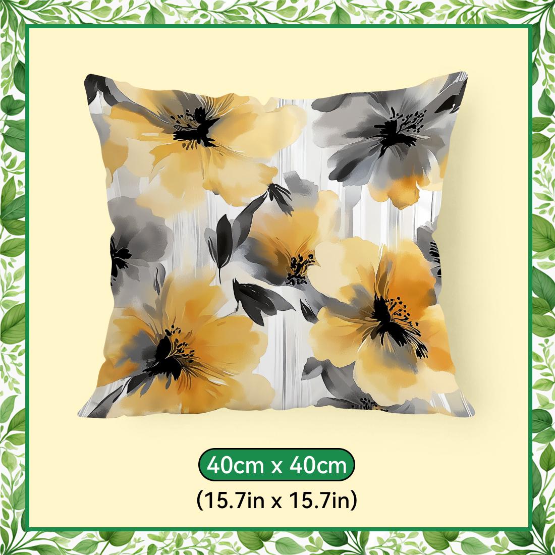 

Retro Pastoral Flowers And Plants Cushions Pillowcase Polyester Cushion Cover Throw Pillow Pillowcover Home Car Sofa Decor 40x40cm