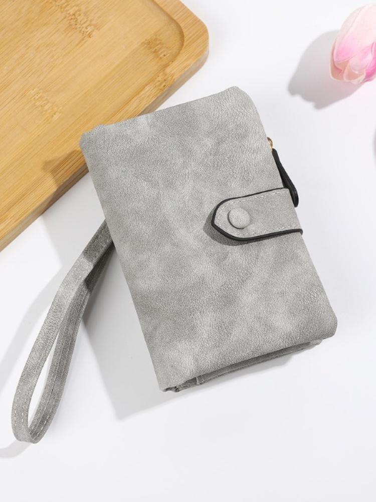 

New Fashion Women s Wallet Short Three Layer Large Capacity Double Zipper Card Holder ID Card Credit Bank Card Holder Money Bag серый