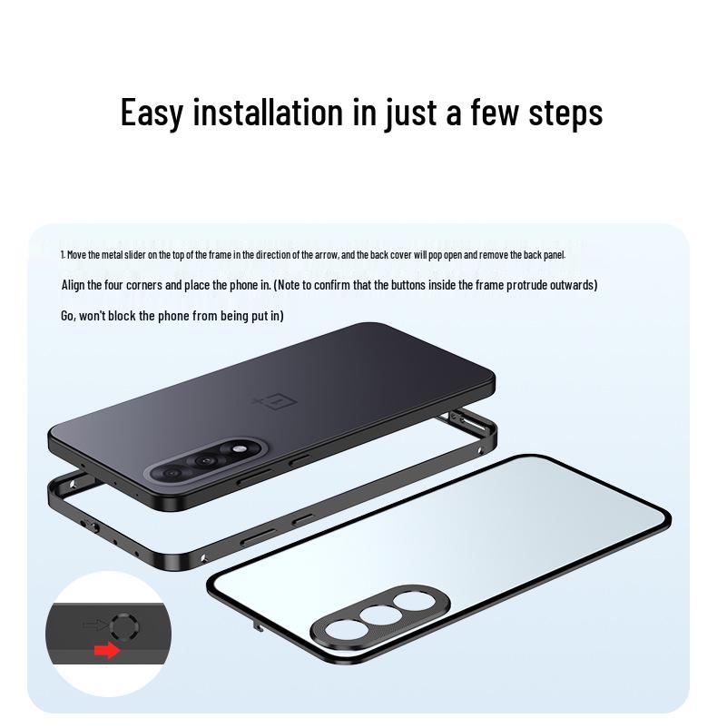 Grenzübergreifend kompatible OnePlus Nord CE 5 Pop-Up Handyhülle und Nord 5 Racing Edition Metall-Schutzrückwand