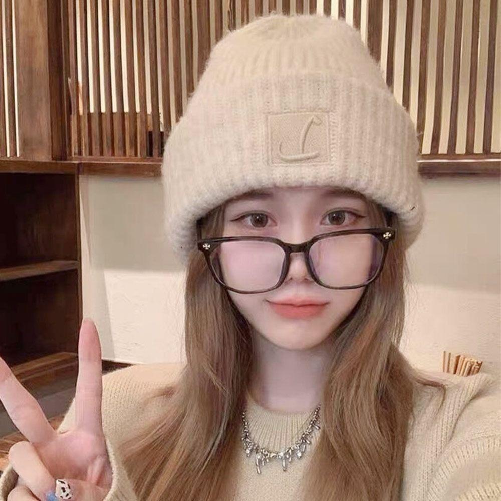 Winter Warm Knitted Beanies Windproof Unisex Warm Hat Solid Color Knitted Cap Men