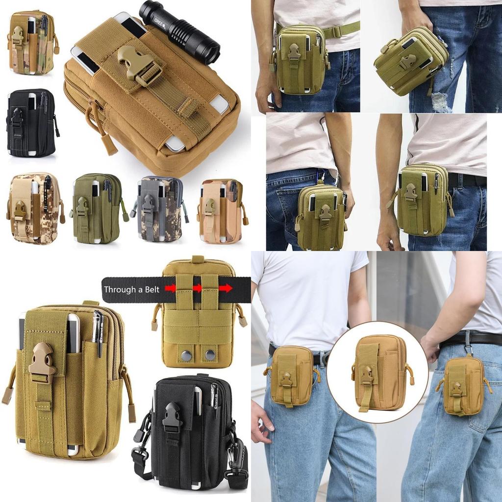 Tactical Camouflage Waist Pack For Men Outdoor Travel Multi Function Waterproof Phone Holder