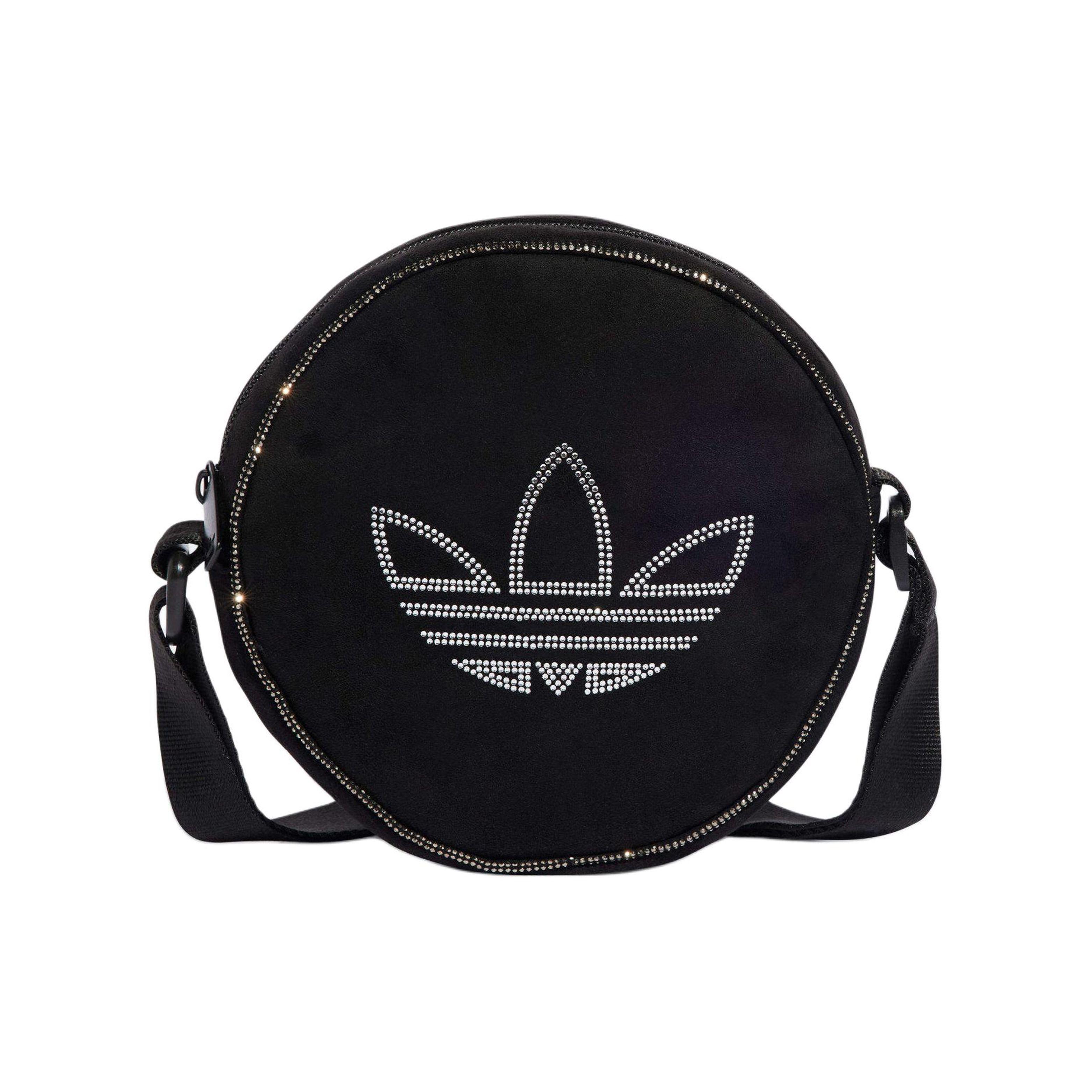 Adidas Originals Trefoil Letter Logo Eco-Friendly Polyester Small Round Shoulder Crossbody Bag Women Bags Black IT7387 Black