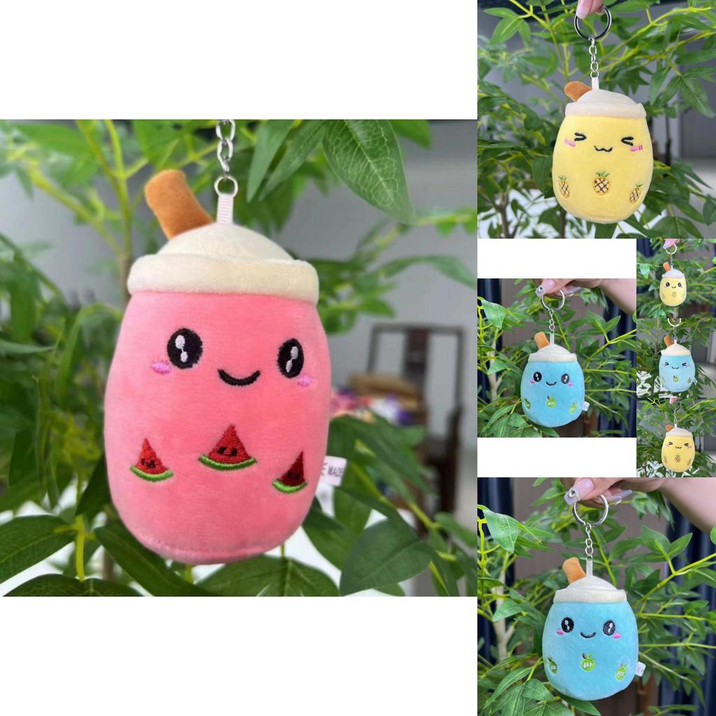 Cute Plush Milk Tea Cup Doll Keychain Soft Toy Gift For Milk Tea Lovers 10cm Height