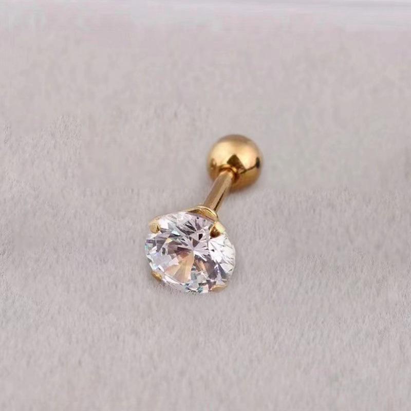 Titanium Steel Zircon Ear Studs Korean Girls Men's Diamond Earrings Fashion Ear Bone Studs