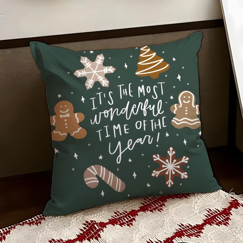 christmasS Cushion Cover Reversible Soft Durable Pillow Cover Home  Car MultiScene Use for Daily Comfort