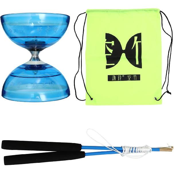 Triple Bearing Diabolo Transparent Chinese Yoyo for Elderly and Kids Fitness, Soft TPU Material, Assorted Colors, 5.78 X 5.03 Inches, Smooth