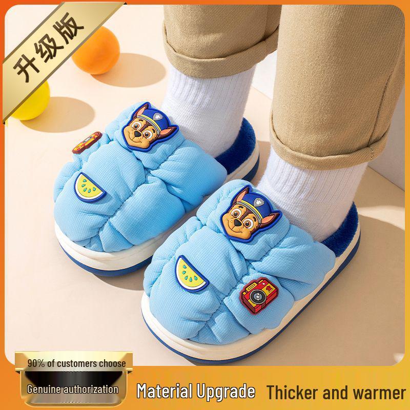Paw Patrol Kinder rutschfeste Winter-Fellhausschuhe - Warm Baumwolle für Jungen & Mädchen