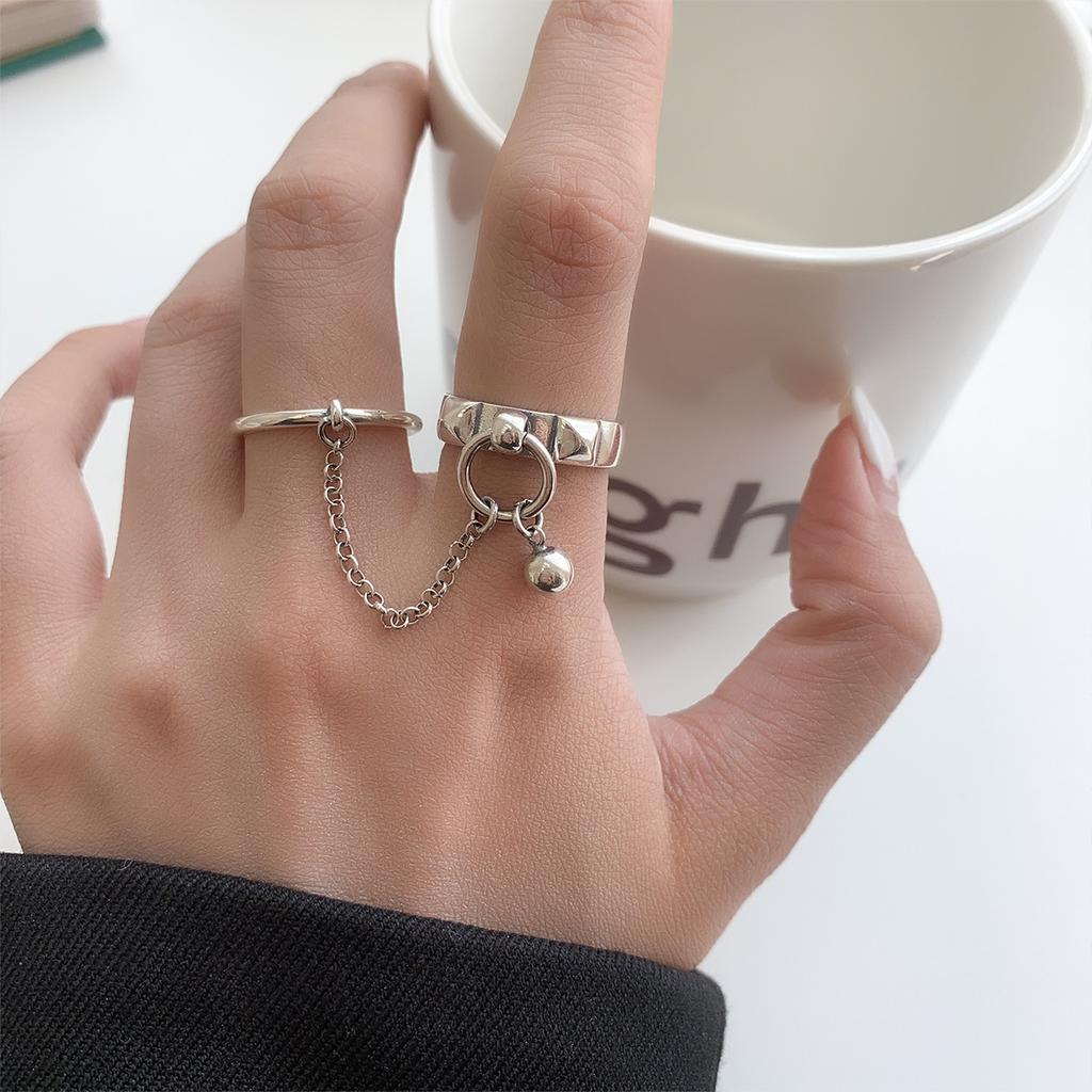 925 Silver Rings for Women Couple Minimalist Handmade Simple Blue Stone Star Ring Party Jewelry Gift Prevent Allergy
