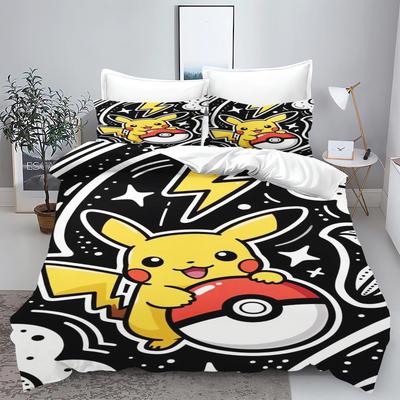 PokéMon Tuya Anime Maison Chambre à Coucher Confortable Nordique Matériau en polyester adapté aux enfants et aux adultes Ensemble de 3 pièces