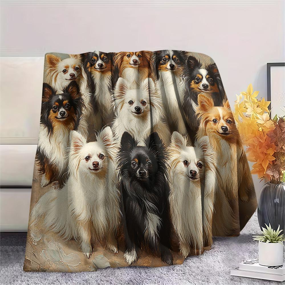

Puppy Print Flannel Blanket, High quality Comfortable for All Seasons, Home Decor, Warmth and Comfort, Perfect for Christmas Gifts 80cm x 120cm