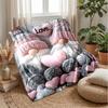 Knitted Gnomes with Love Hearts Theme Blanket Lightweight Warm Flannel Blanket Decorative Throw Blanket for Home Decoration
