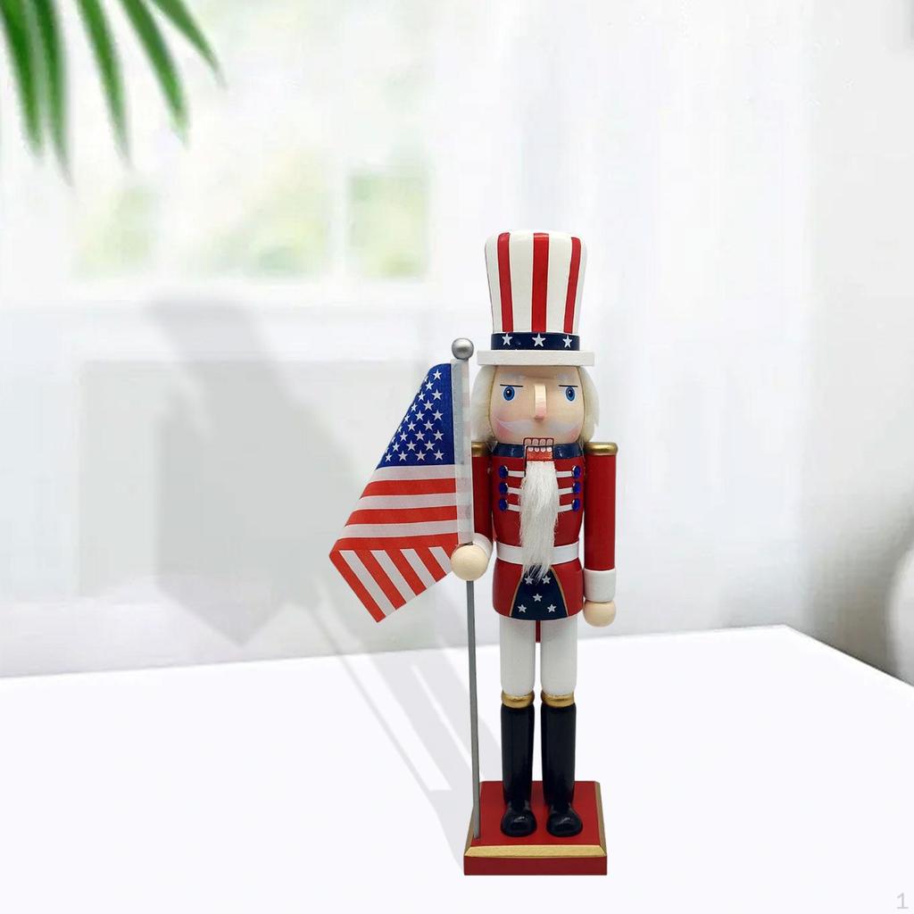 Wood Nutcracker Table Ornament Decorative Traditional for Home Party Office