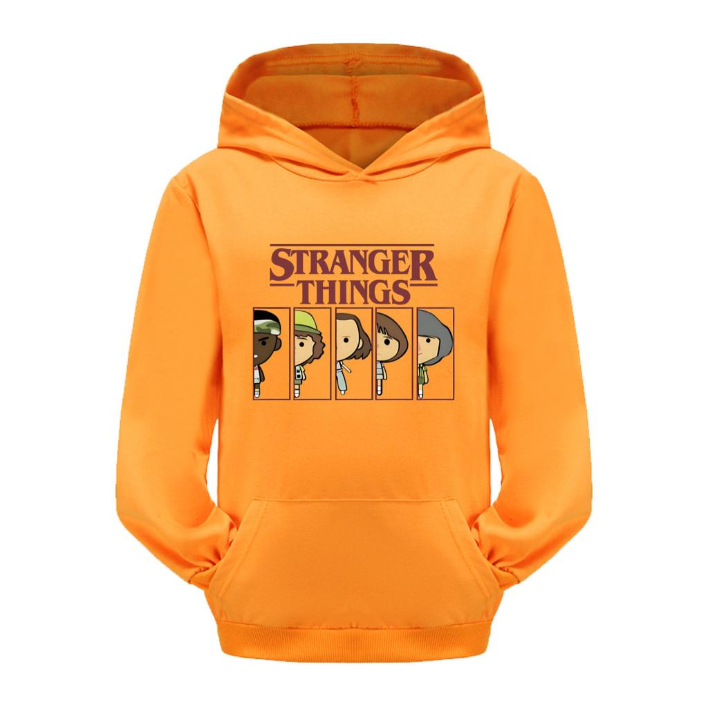 5248 Kids Boys Girls Stranger Printed Casual Long Sleeves Hoodies Top