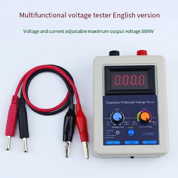 1 Set IGBT Testing Meter 0-3800V Adjustable Current & Voltage Tester with Clip Testing Cable for MOS/LED/MOVs Testing