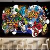 3d Graffiti Wallpaper Large Fashion Graffiti Wall Paper Gym Club Bar Cafe Murals Home Decor