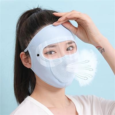 Sonnenschutzmaske aus Eisseide mit abnehmbarer Sonnenbrille, UV-Schutz, atmungsaktiv, Vollgesichtsschutz, Outdoor-Radsportausrüstung