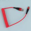 Telescopic Mobile Phone Charging Cable Compact Lightweight Portable Useful Data Transmission Charger Red for Home Office