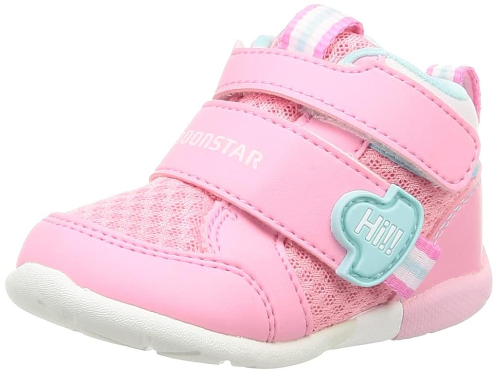 Moonstar Baby Wide Velcro for Boys and MS Shoes, Sneakers, 3E, Strap, 12-15cm, 0.5cm Wide, Girls, B140, Pink, 13.0cm