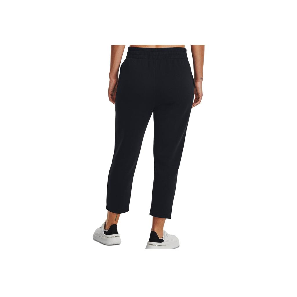 Under Armour Solid Logo Print Lace-Up Loose Knit Sports Pants Women Bottoms Black 1379444-001