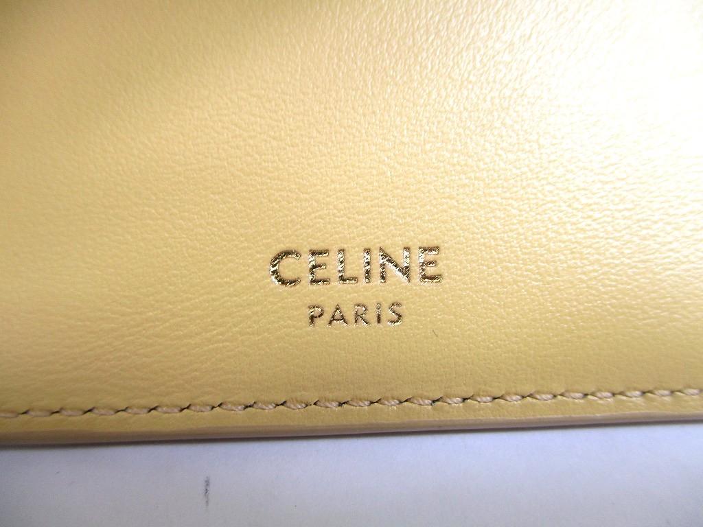 Authentisches CELINE Pollenleder Kleines Dreifach-Portemonnaie Kompaktes Portemonnaie #b042 Offene Schachtel