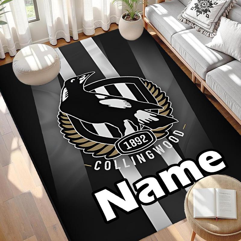 Custom Name Personalized Football Club Print Carpet, Versatile Home Decor Rug, for Playroom, Apartment, Balcony, Entryway, Hallway Gift