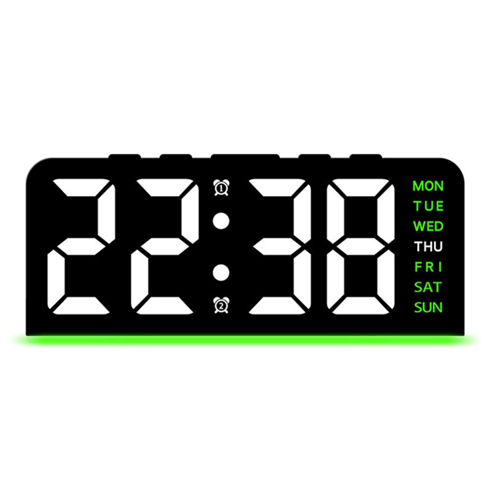 LED Digital Alarm Clock Bedside Alarm Clock Large Number Display Boarderless Wall-mounted Clock Multifunctional for Home Office