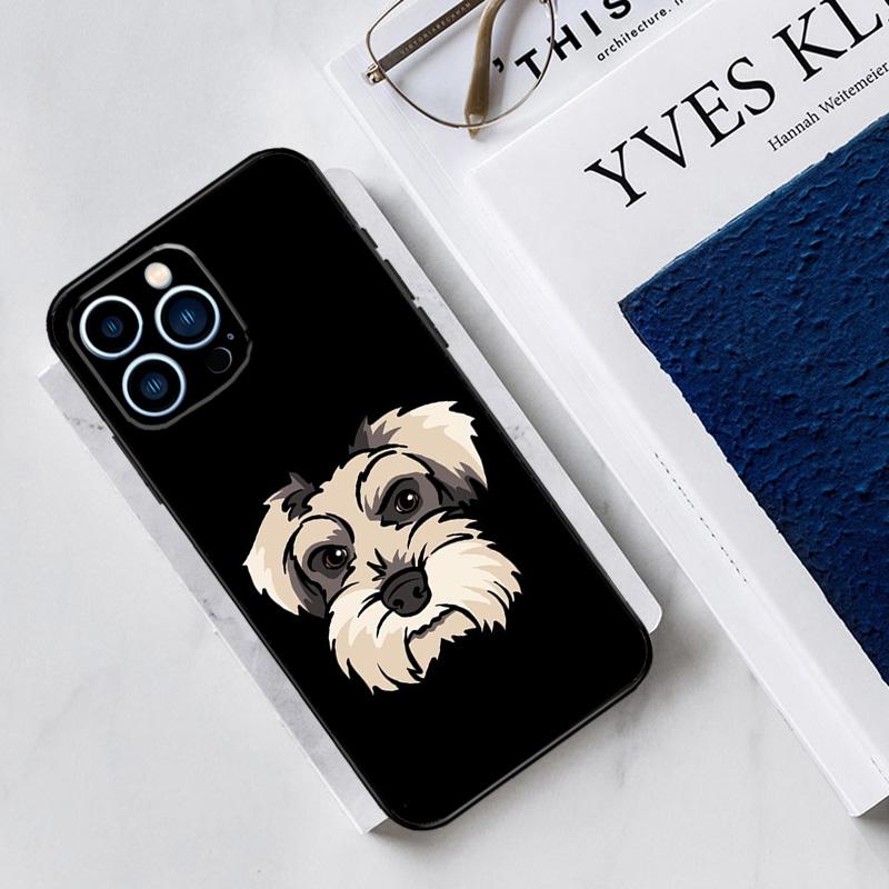 Cartoon schnauzer dog Case For iPhone 17 Air 15 14 13 12 11 16 Pro Max Mini 16 15 Plus 16e Funda Silicone Cover