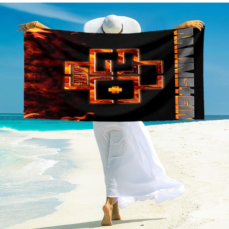 1pc Rammstein Heavy Metal Beach Towel,quick Drying Absorbent Beach Towel,outdoor Sports Swimming Beach towel,Soft and Comfortable Y73067