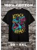 Black Cotton Oversized Printed T-shirt
