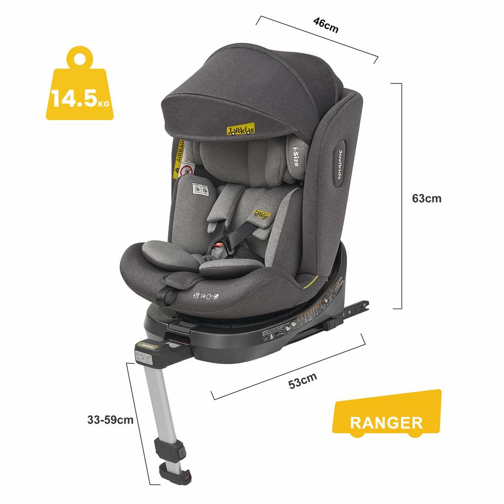360 Rotating Child Car Seat, ISOFIX, i-Size 40-150cm, 0-12 Years, Rear-Facing, ECE R129 (Pink)