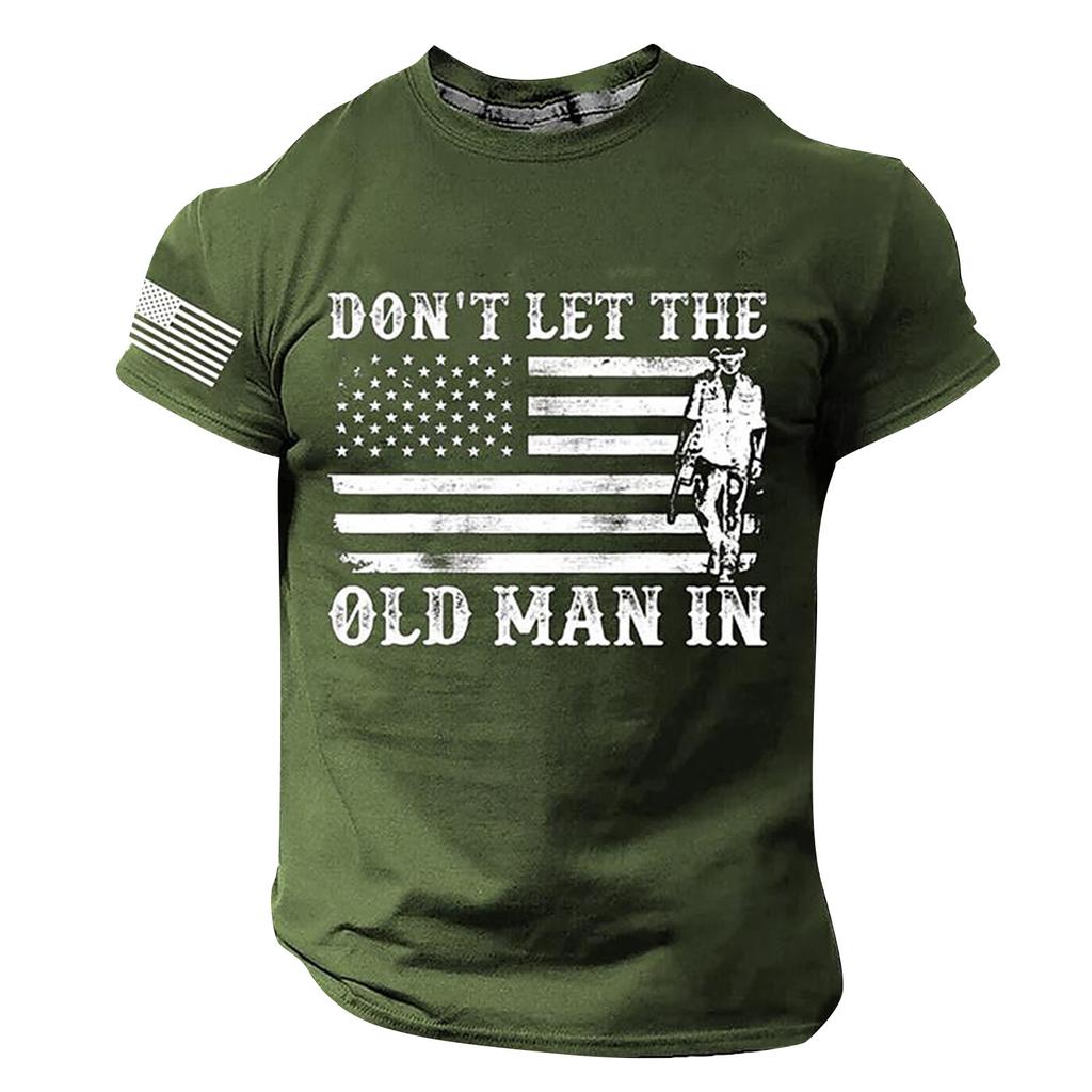 Mens Independence Day T-Shirts USA Flag Graphic T-Shirts Short Sleeve American Patriotic Vintage T Shirt