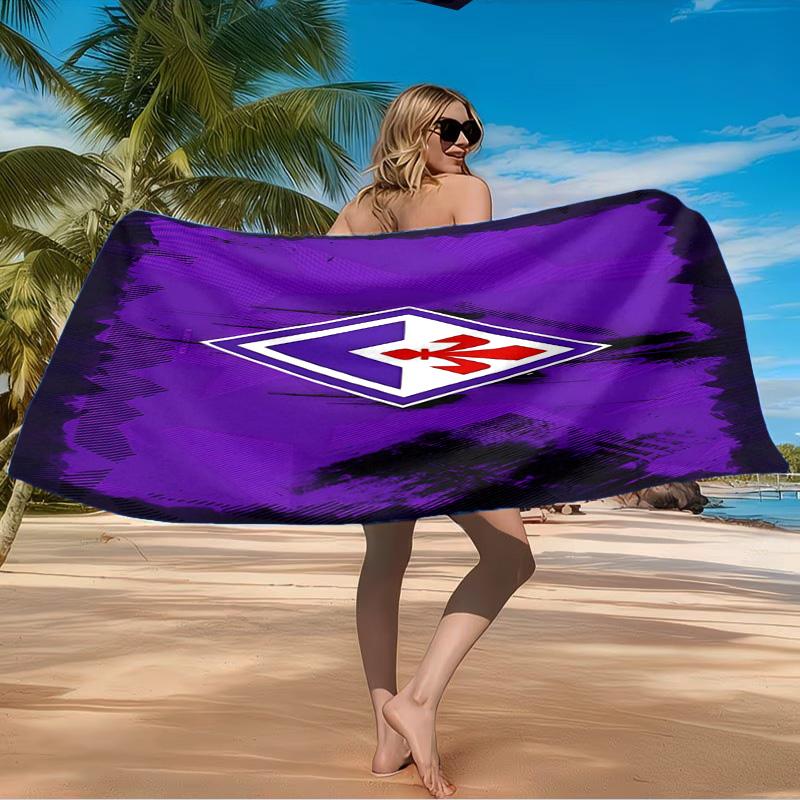 Fiorentina Football Crest Beach Towel Microfiber Beach Towel, Lightweight and Quick-Dry, for Summer Travel, Swimming Pool Fan Birthday Gift