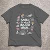 Retro Christian Faith Print Tshirt Unisex Unisex Inspirational Religious Quotes Top Clothes God Is So Much Bigger Than Faith Tshirt