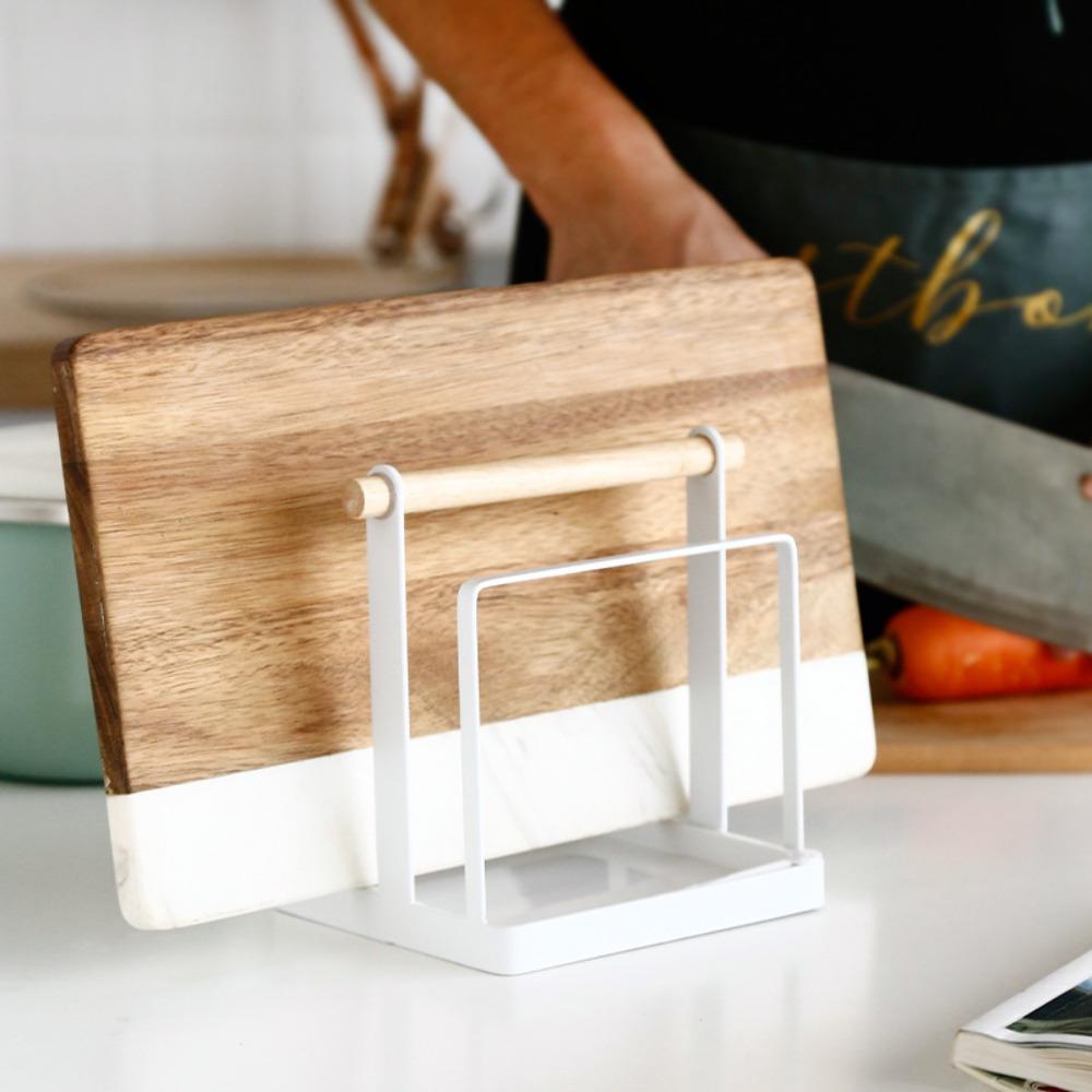 Multi Layer Cutting Board Rack Metal Pot Lid Rack Shelf Rustproof Chopping Board Organizer  Plates