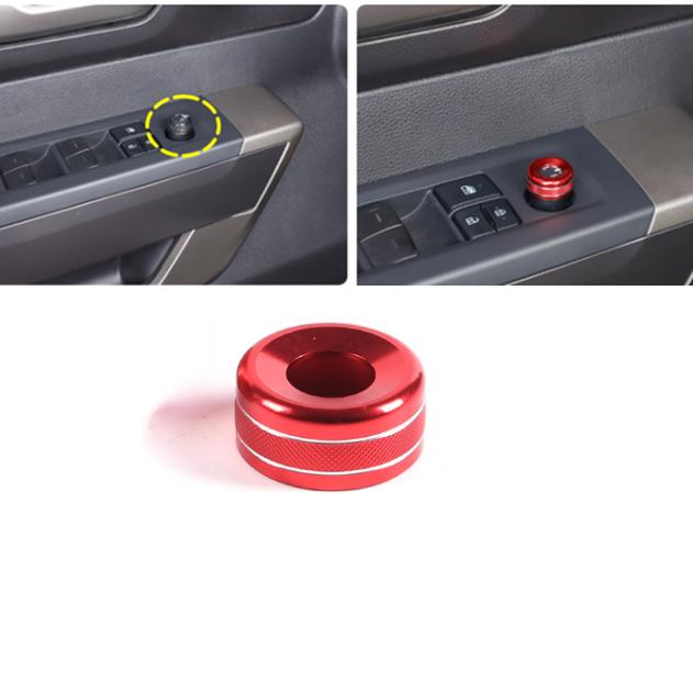 Red Aluminum Rearview Mirror Adjust Knob Trim For Toyota Tundra