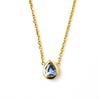 925 Sterling Silver Zircon Gold Plated Gem Stone Joyas Fashion Pendant Jewelry Birthstone Necklace for Women