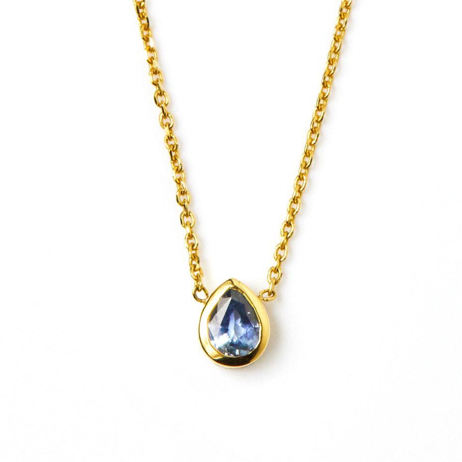 925 Sterling Silver Zircon Gold Plated Gem Stone Joyas Fashion Pendant Jewelry Birthstone Necklace for Women