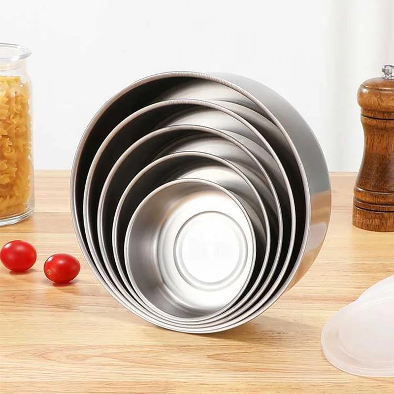 5Pcs/Set Stainless Steel Lunch Box With Lid Kitchen Refrigerator Fresh-keeping Bowl Box Microwave Heating Big Capacity Lunchboxs