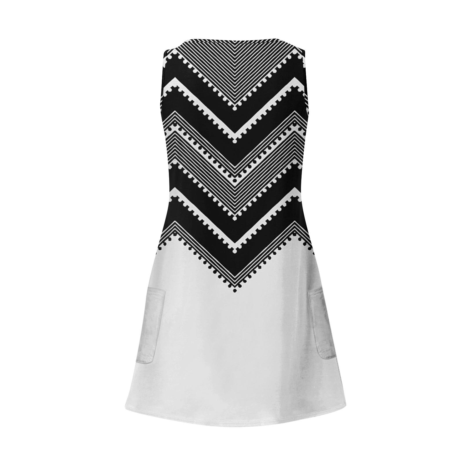 Женское повседневное летнее богемное пляжное платье с принтом и карманами — фото 5