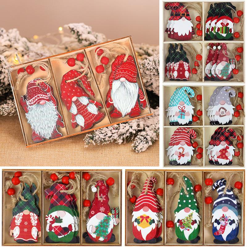Wooden Christmas Pendant Merry Christmas Decoration for Home 2025 Navidad Xmas Tree Hanging Ornaments Kids Gifts New Year 2025