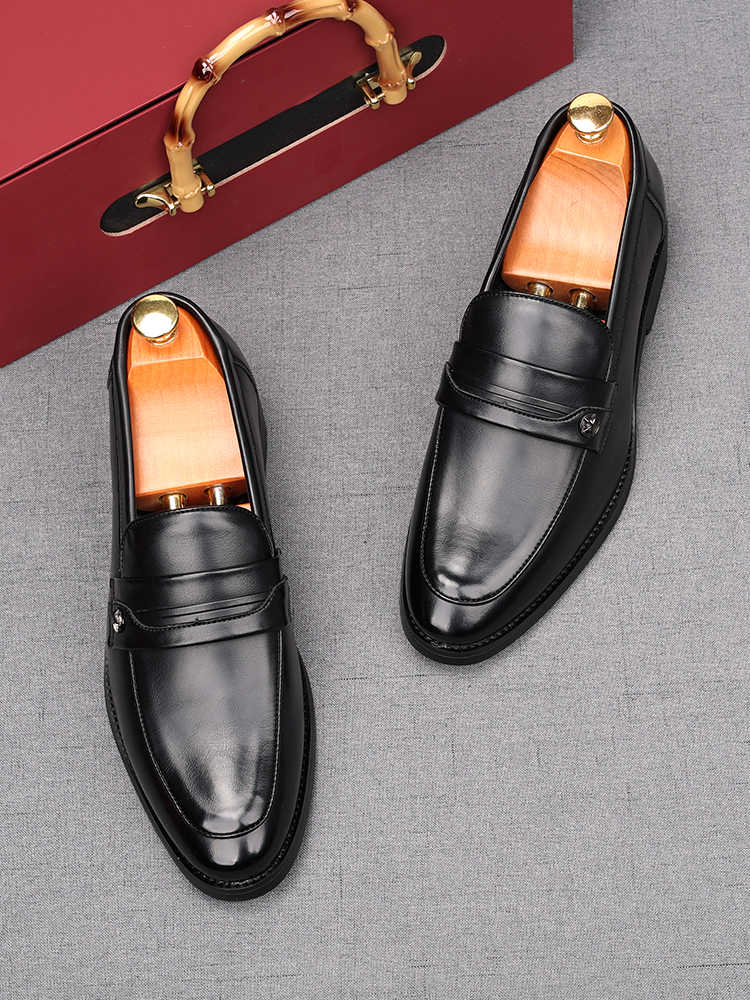 Fashion New Arrival Men's Loafers Pointed Black Comfort Business Flats Shoes Male Designer Homecoming Wedding Dress Footwear