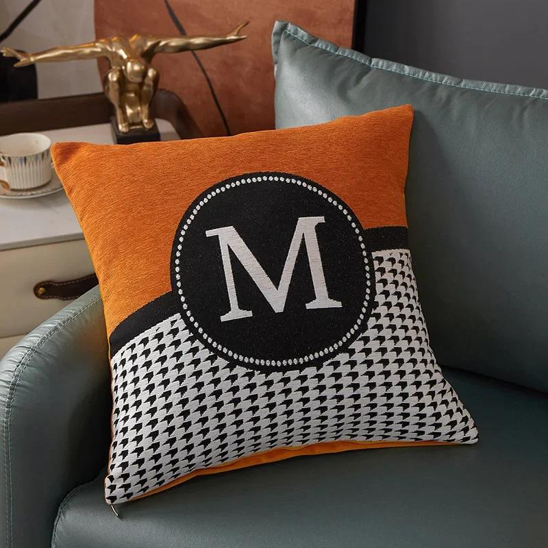 

Легкая роскошная наволочка с буквами Творческая простота Устойчивая к грязи наволочка для гостиной Диванная наволочка для подушки Home Decora 45X45 No inner core