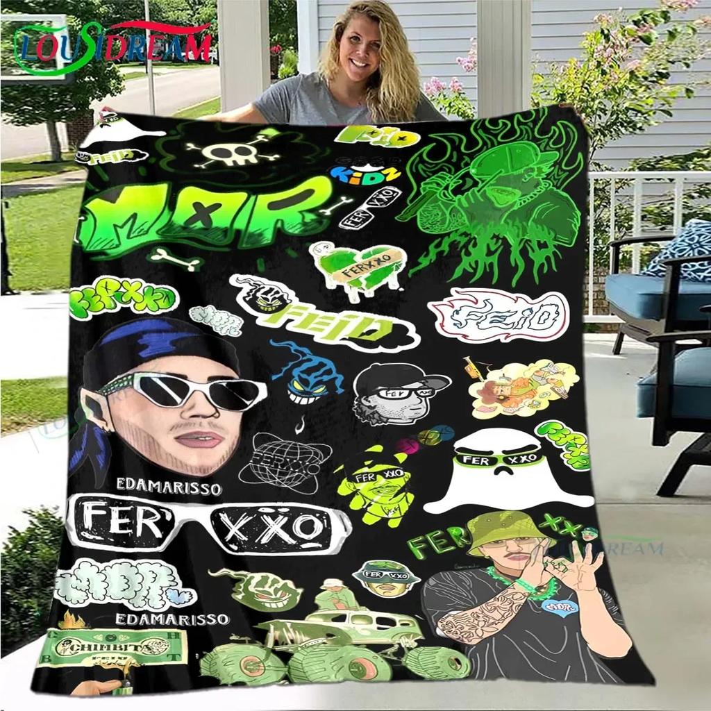 Pop Singer Ferxxo Feid Blanket,Flannel Throw Blanket for Home Bedroom Bed Sofa Picnic Office Hiking Leisure Nap Birthday Gift