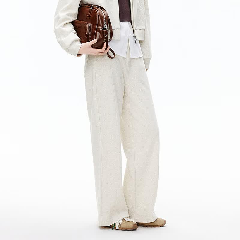 Lettrend 'Glutinous Rice' High-Waisted Wide-Leg Pants