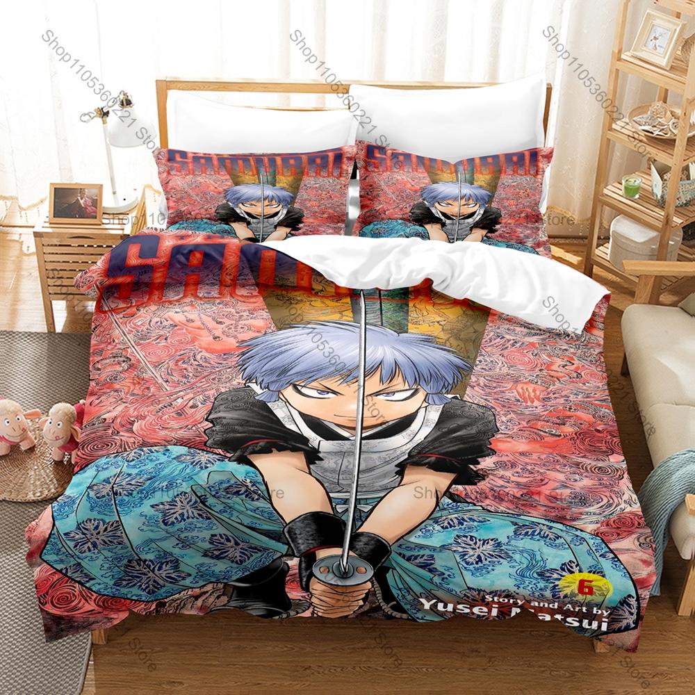 Cool Popular Manga The Elusive Samurai Pattern 3 In 1 Bedding Set Quilt Cover With Two Pillowcases Comfortable Household Bed Sup