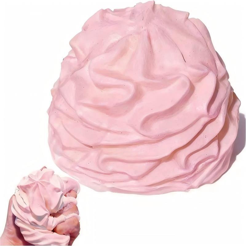 Stress Relief Sensory Toy Cute Smiling Face Cream Roll Slow Rebound Soft Squeeze Toy for Office Worker Desk Decoration