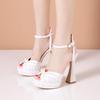 High Heel Women Sandals Platform Crystal Queen Rhinestone Bride Wedding Shoes Fish Mouth Woman's Gladiator Summer Shoes