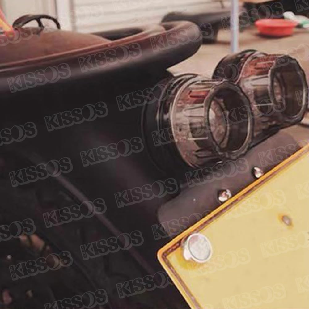 Motorcycle LED Twin Tail Lights with Integrated License and Turn 12V Universal Mounting Bracket Brake, Plate, Signals, (Red)